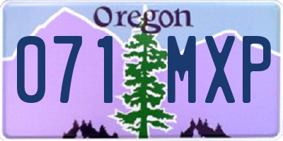 OR license plate 071MXP