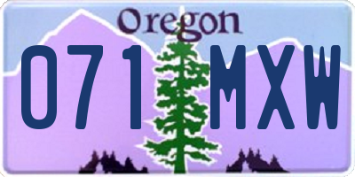 OR license plate 071MXW