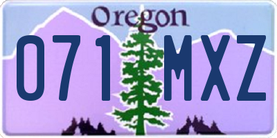 OR license plate 071MXZ