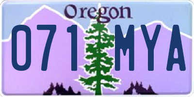 OR license plate 071MYA
