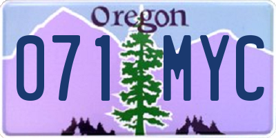 OR license plate 071MYC