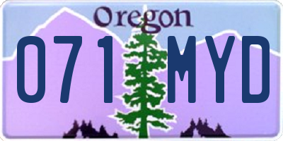 OR license plate 071MYD