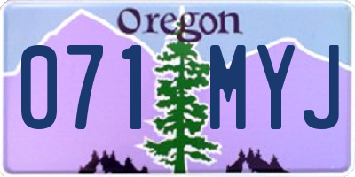 OR license plate 071MYJ