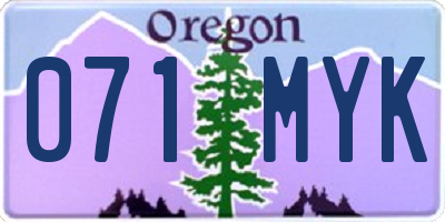 OR license plate 071MYK