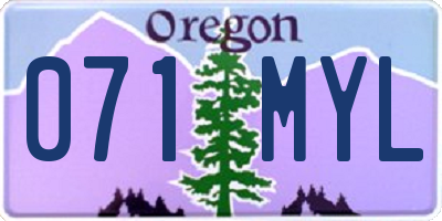 OR license plate 071MYL