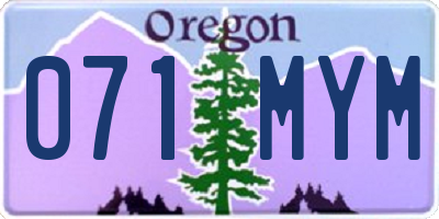 OR license plate 071MYM