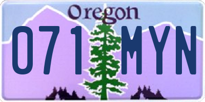 OR license plate 071MYN