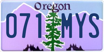 OR license plate 071MYS