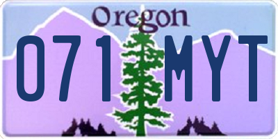 OR license plate 071MYT