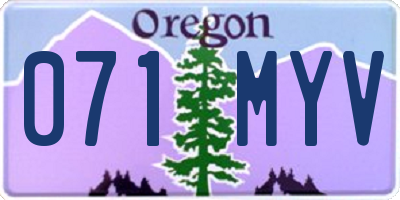 OR license plate 071MYV