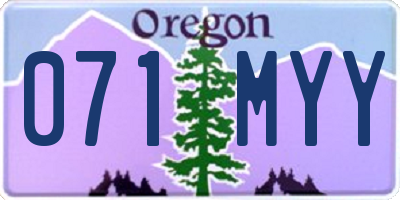 OR license plate 071MYY