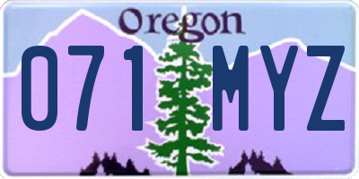 OR license plate 071MYZ