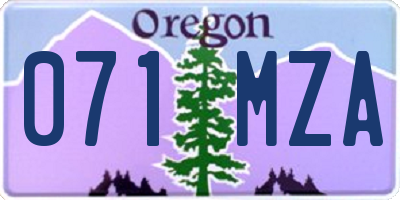 OR license plate 071MZA