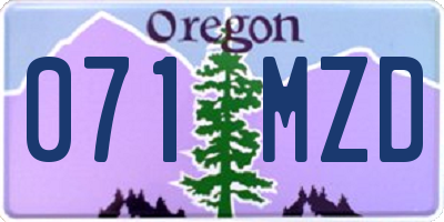 OR license plate 071MZD