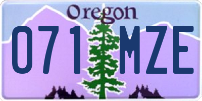 OR license plate 071MZE