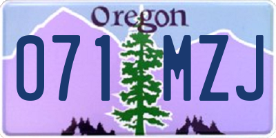OR license plate 071MZJ
