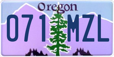 OR license plate 071MZL