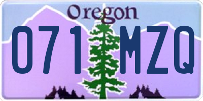 OR license plate 071MZQ