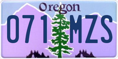 OR license plate 071MZS