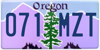 OR license plate 071MZT