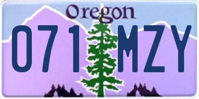 OR license plate 071MZY