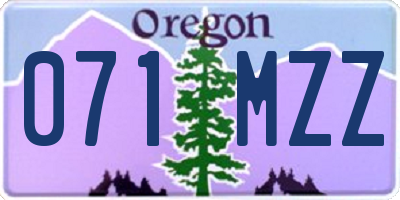 OR license plate 071MZZ