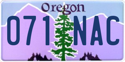 OR license plate 071NAC