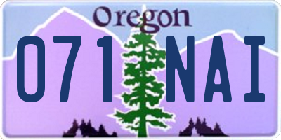 OR license plate 071NAI