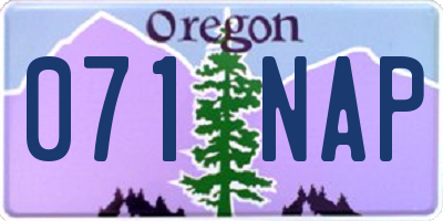 OR license plate 071NAP
