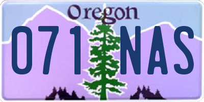 OR license plate 071NAS