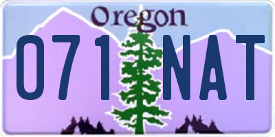 OR license plate 071NAT