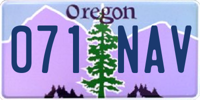 OR license plate 071NAV