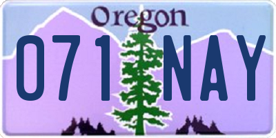 OR license plate 071NAY