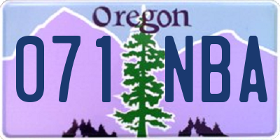 OR license plate 071NBA
