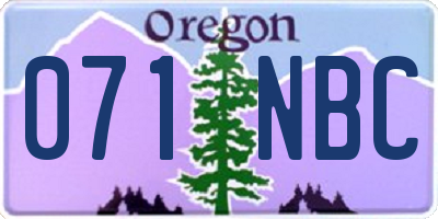 OR license plate 071NBC