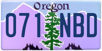 OR license plate 071NBD