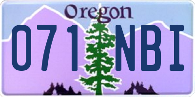 OR license plate 071NBI