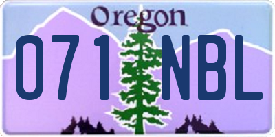 OR license plate 071NBL