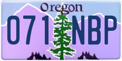 OR license plate 071NBP