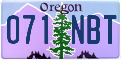 OR license plate 071NBT