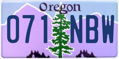 OR license plate 071NBW