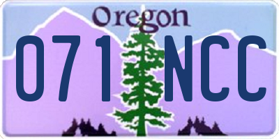 OR license plate 071NCC