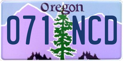 OR license plate 071NCD