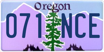 OR license plate 071NCE