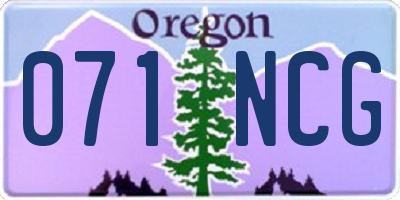 OR license plate 071NCG
