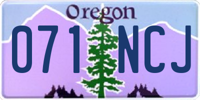 OR license plate 071NCJ
