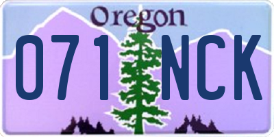 OR license plate 071NCK