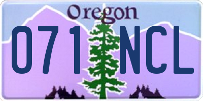 OR license plate 071NCL