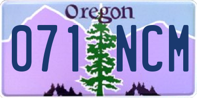 OR license plate 071NCM