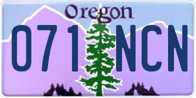 OR license plate 071NCN